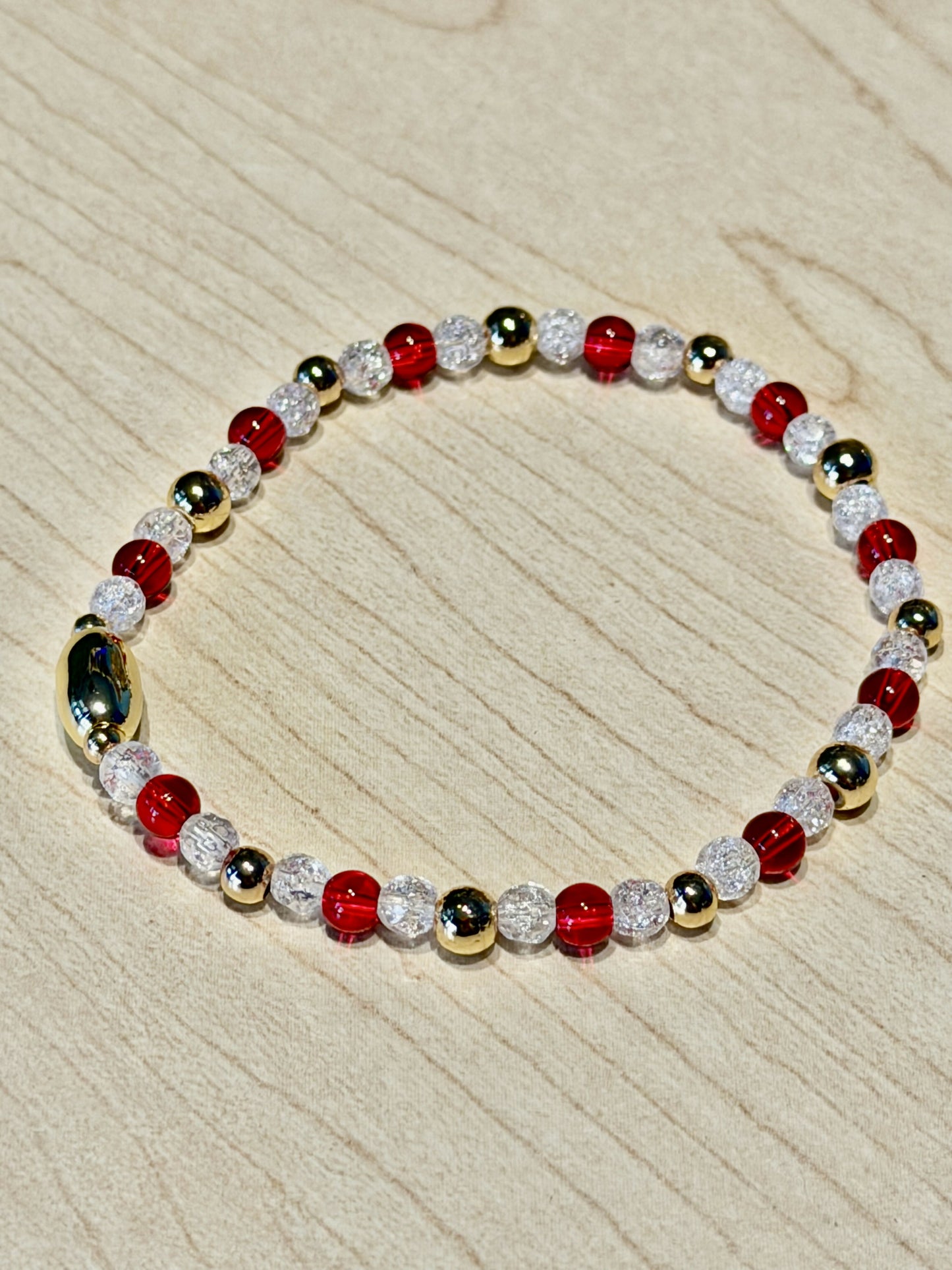 Candy Cane Holiday Bracelet Trio Set