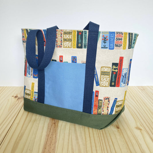 Tiny Tote in Book Club and Blue