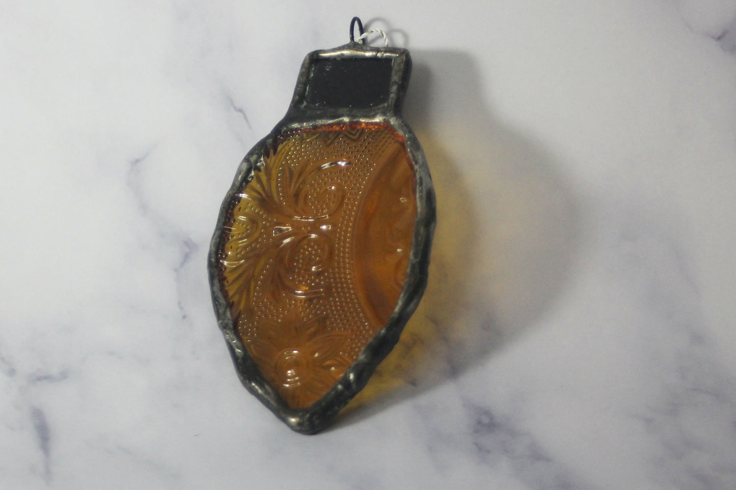 Recycled Stained Glass Lightbulb Ornament