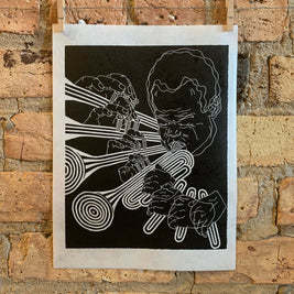 Miles Davis, 1969 | Jazz Trumpet | Linocut Print | Wall Art