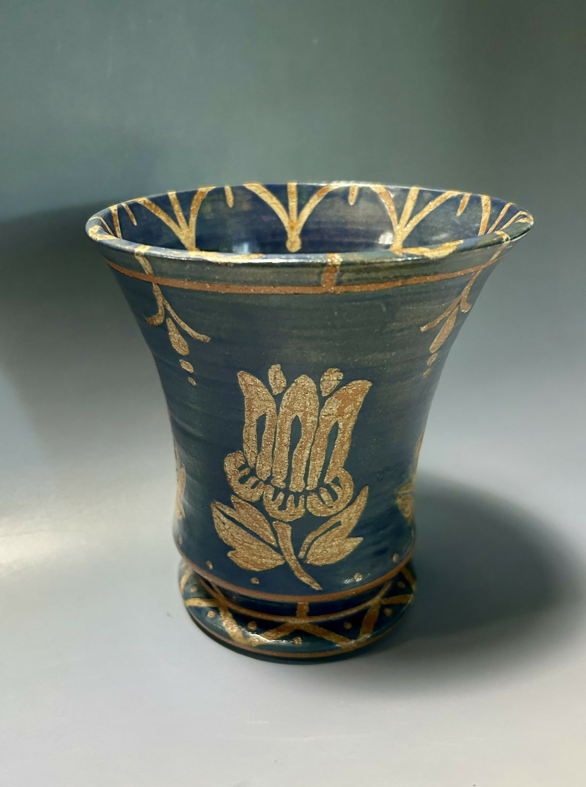 Blue flower vase