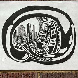Cloudgate, Bean 02 | Millennium Park | Chicago | Linocut Print | Wall Art