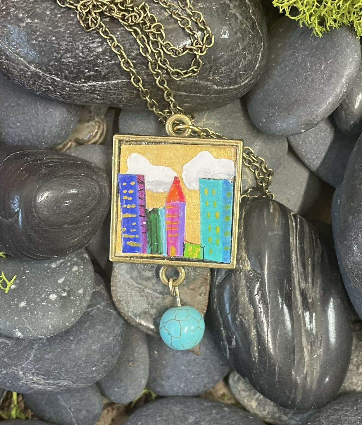 Collage City Scene Pendant