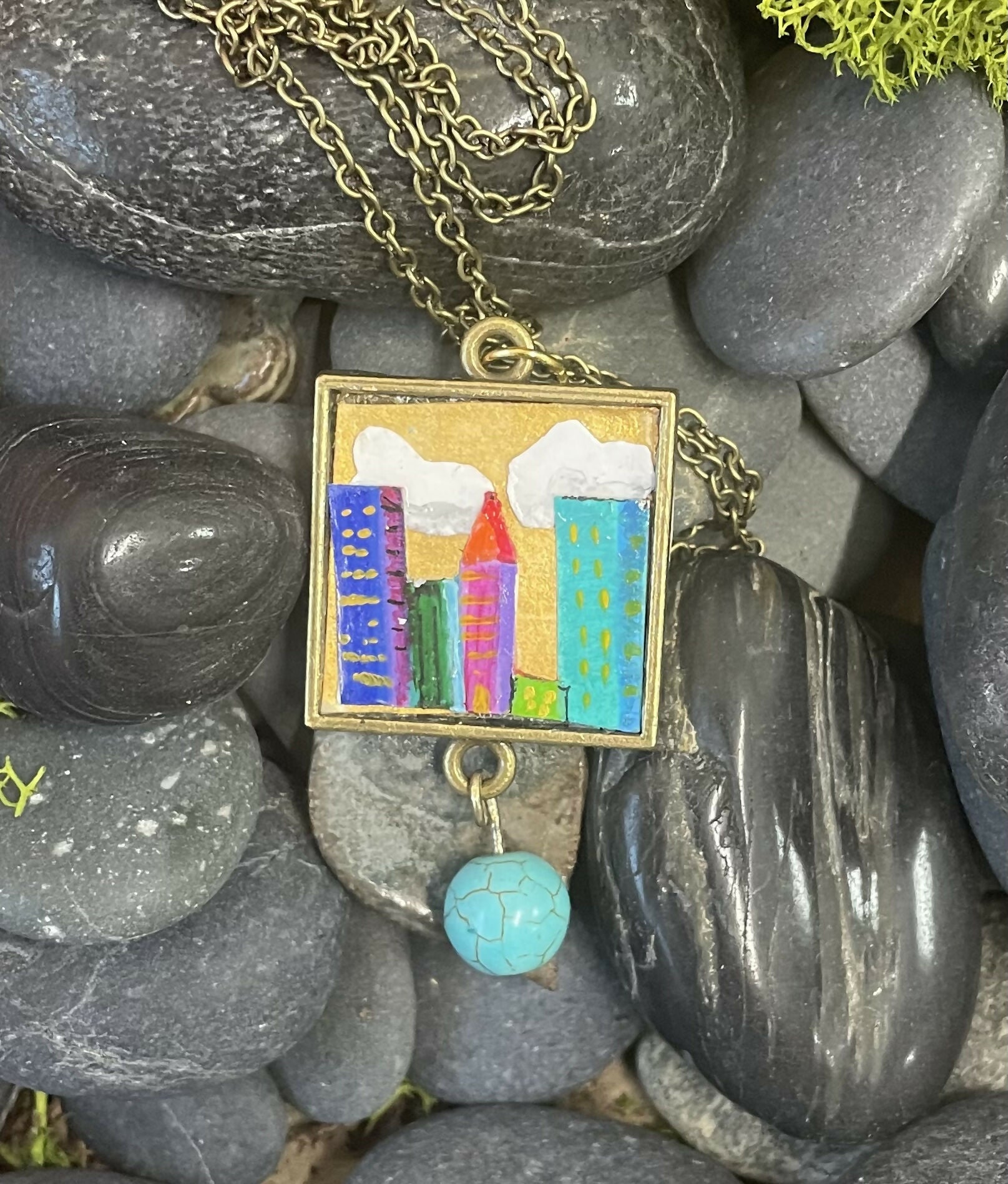 Collage City Scene Pendant
