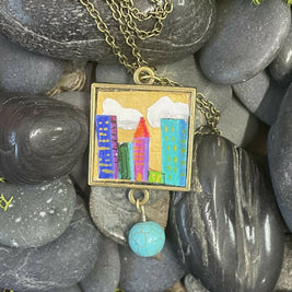 Collage City Scene Pendant
