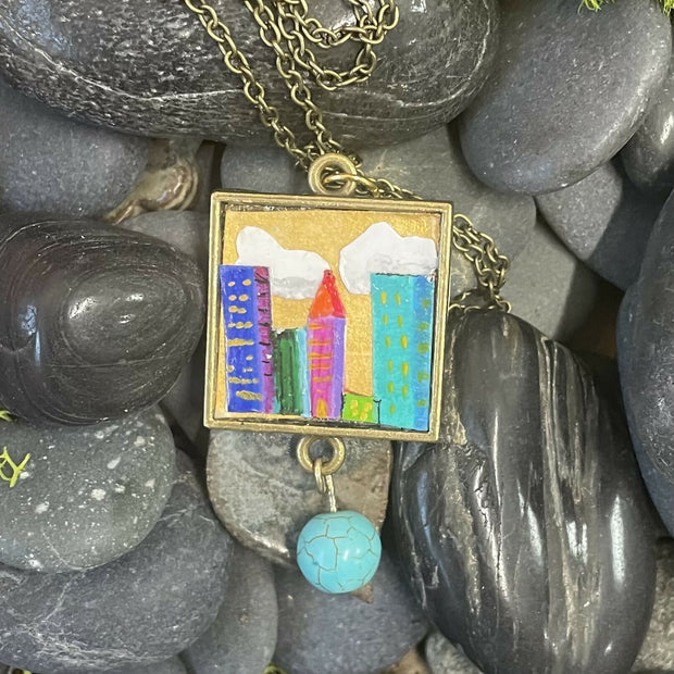Collage City Scene Pendant