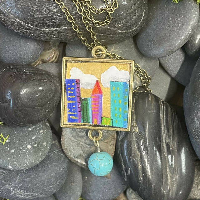 Collage City Scene Pendant