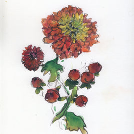 5 x 7 Unframed Drawing (Mixed Media), Holiday Market