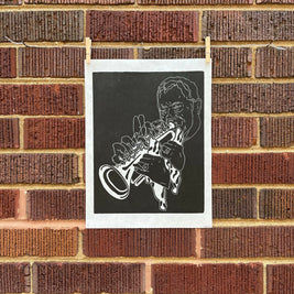 Louis “Satchmo” Armstrong | Jazz Trumpeter | Linocut Print | Wall Art