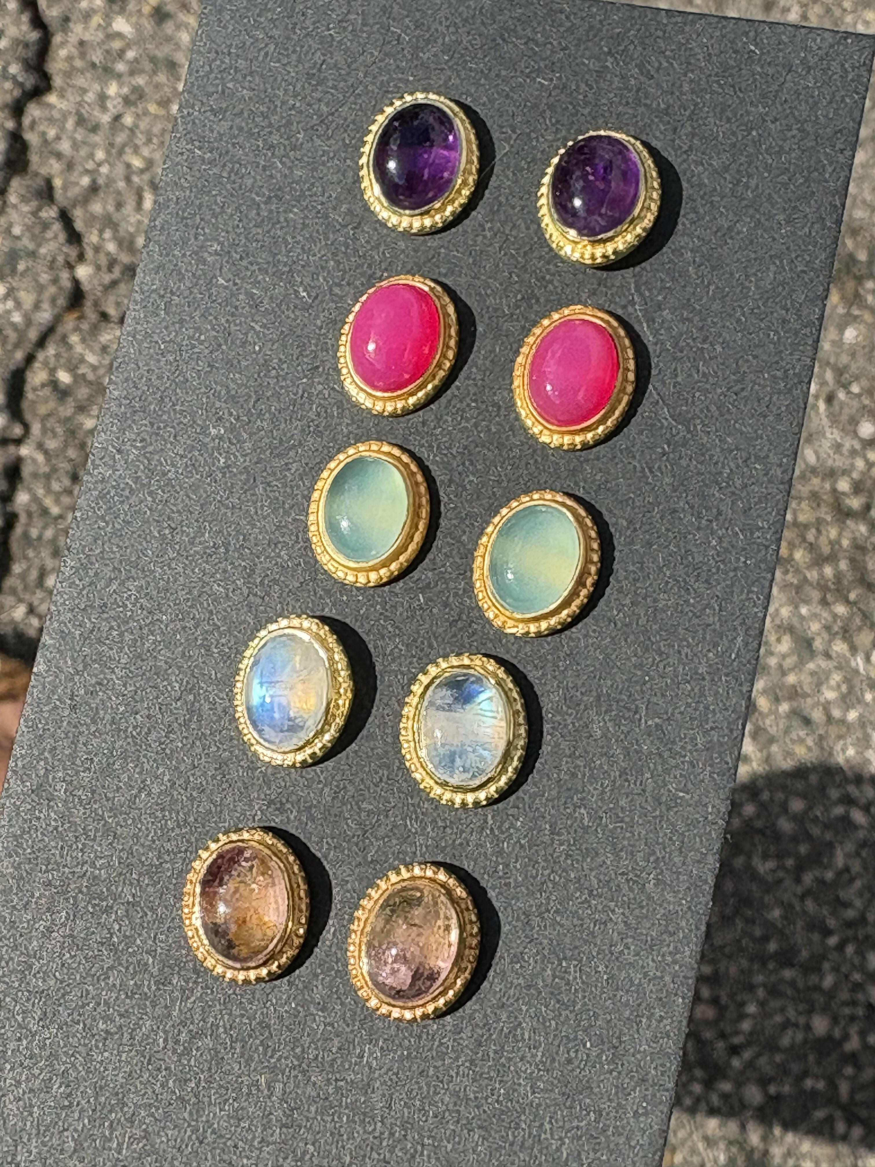 Bezel set earrings