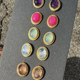 Bezel set earrings