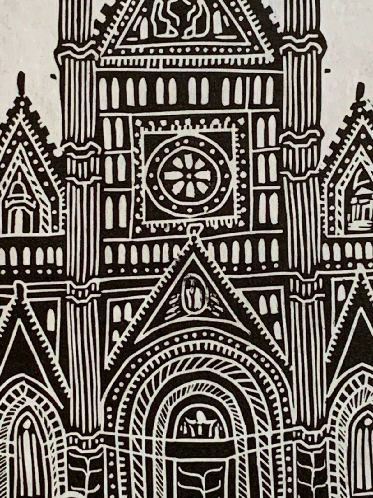 Il Duomo Orvieto Hand | Handscape | Linocut Print | Wall Art