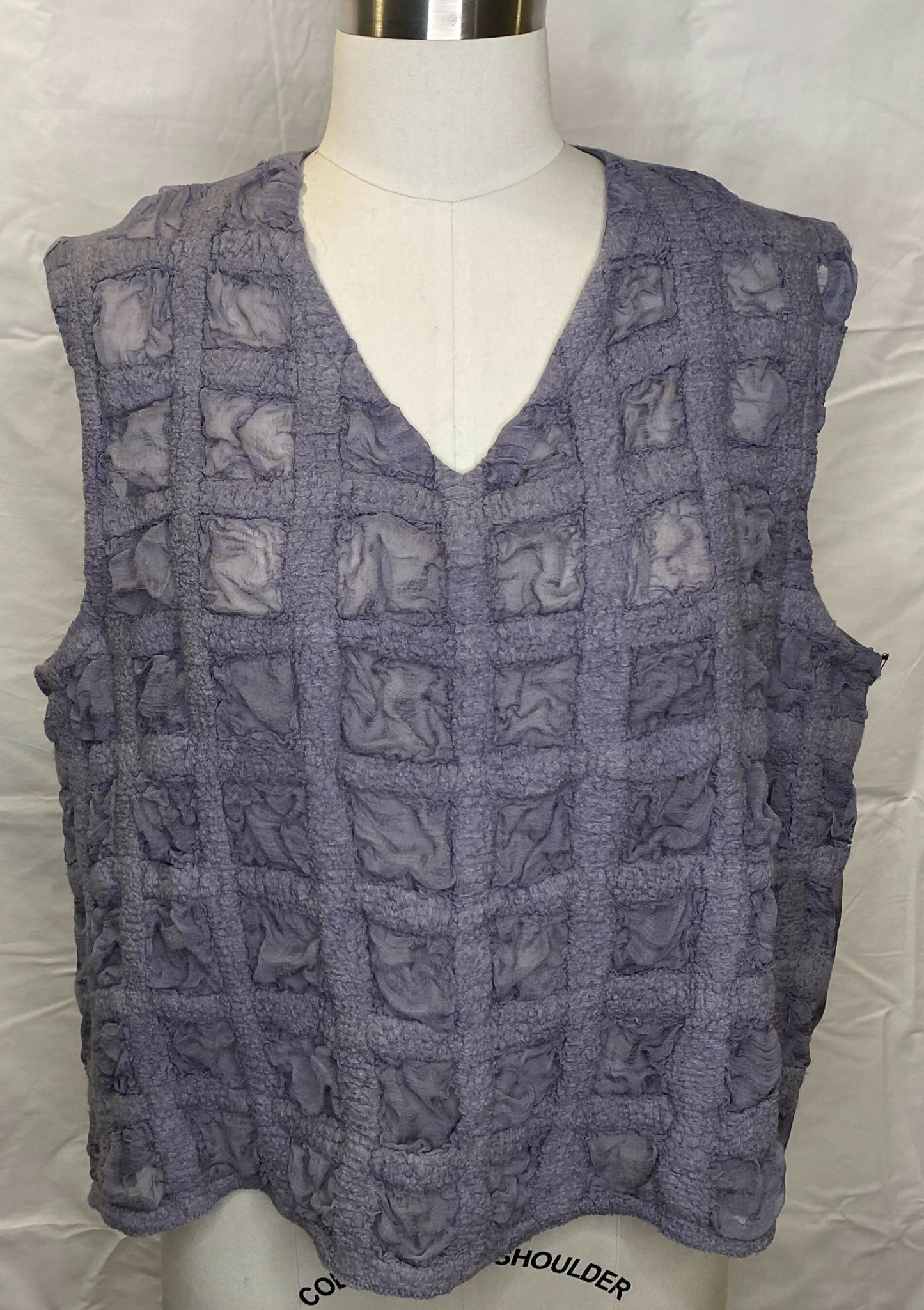 Grey Grid Felted Vest