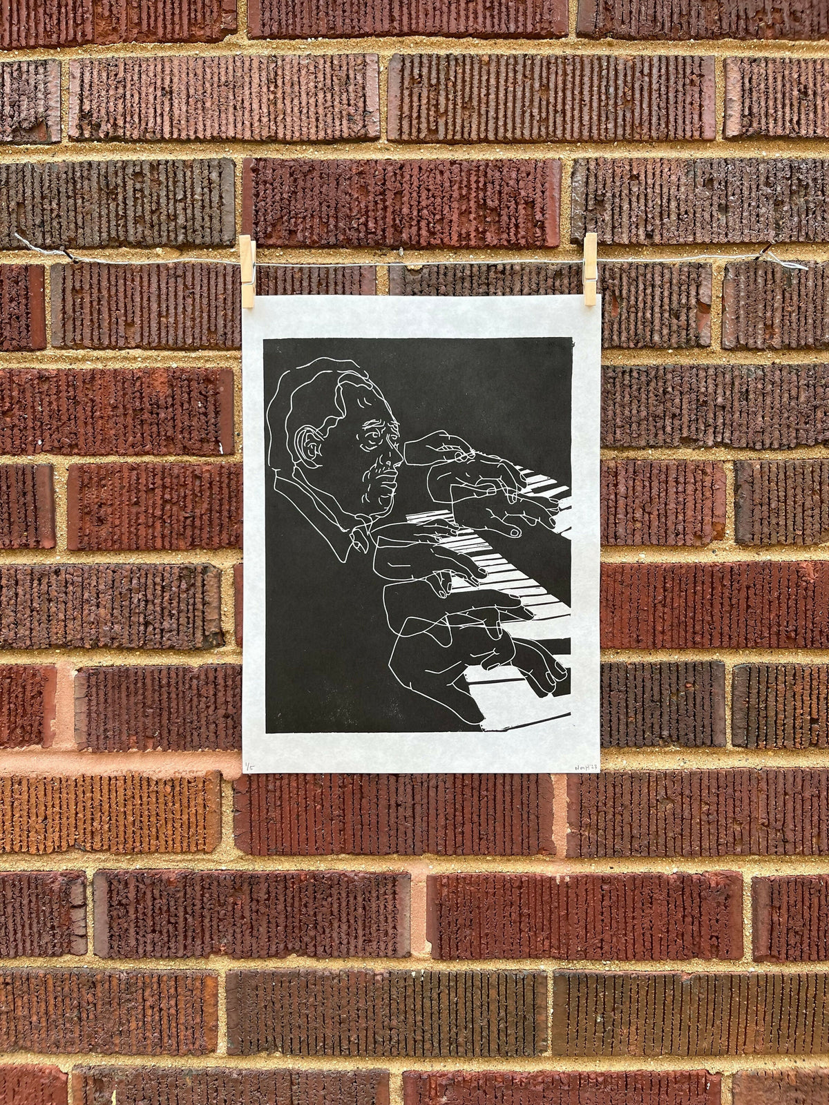 Duke Ellington | Jazz Pianist | Linocut Print | Wall Art