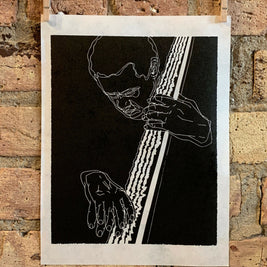 Charles Mingus, 1964 | Jazz | Double Bassist | Linocut Print | Wall Art