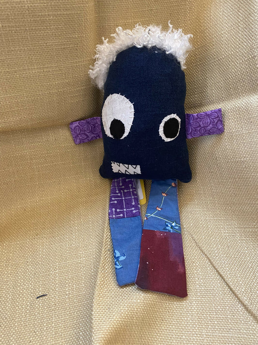 Crazy hair denim monster