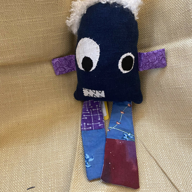 Crazy hair denim monster
