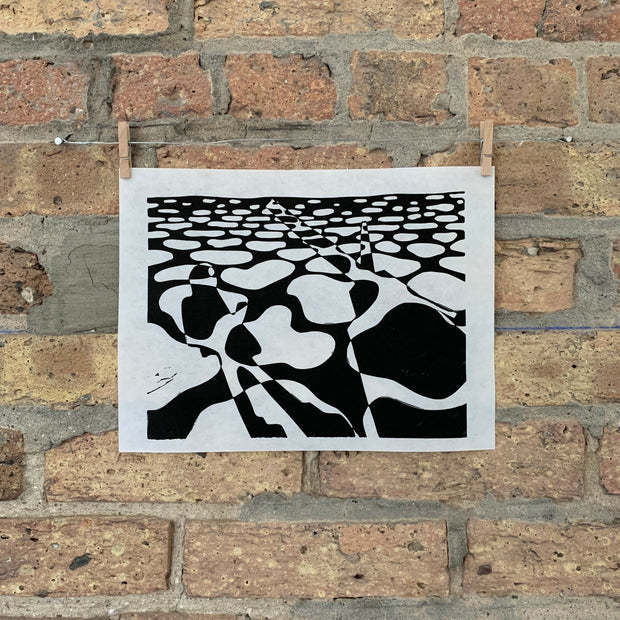 Lake Shore Drive 12 | Lake Michigan | Chicago | Linocut Print | Wall Art