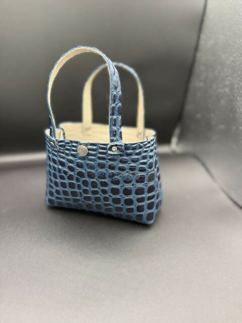 Faux alligator table topper mini handbag