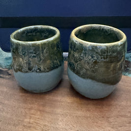 Blue and Metallic wine cup 6oz