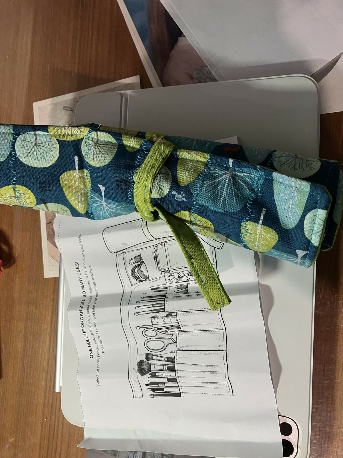 Rollie wrap- roll up pouch trees