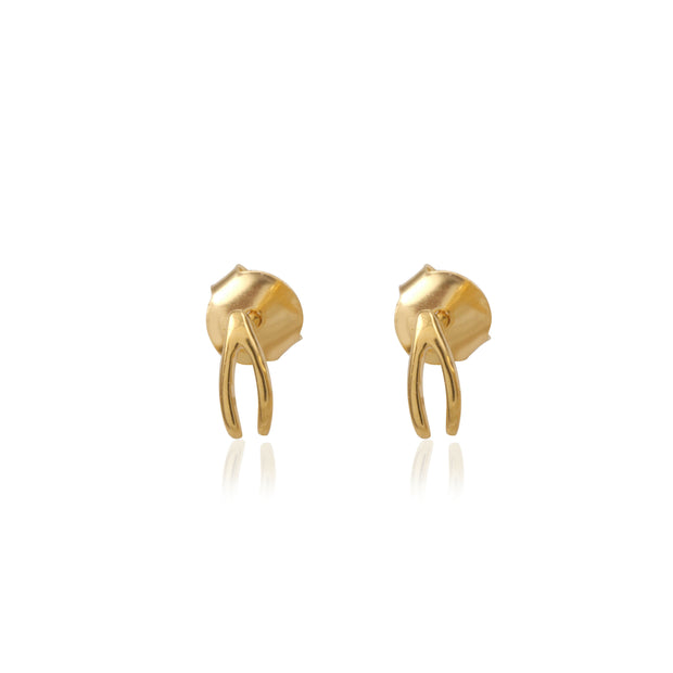 Wishbone Earrings / /horsehoe Vermeil / Sterling Silver