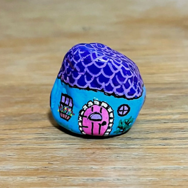 Gnome Home, medium: light blue, purple