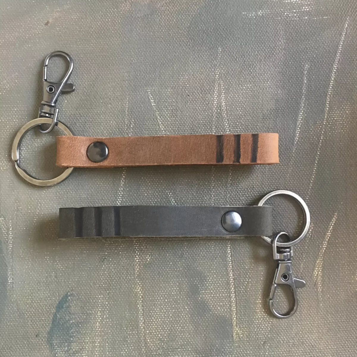 Hand-Branded Leather Key Fob