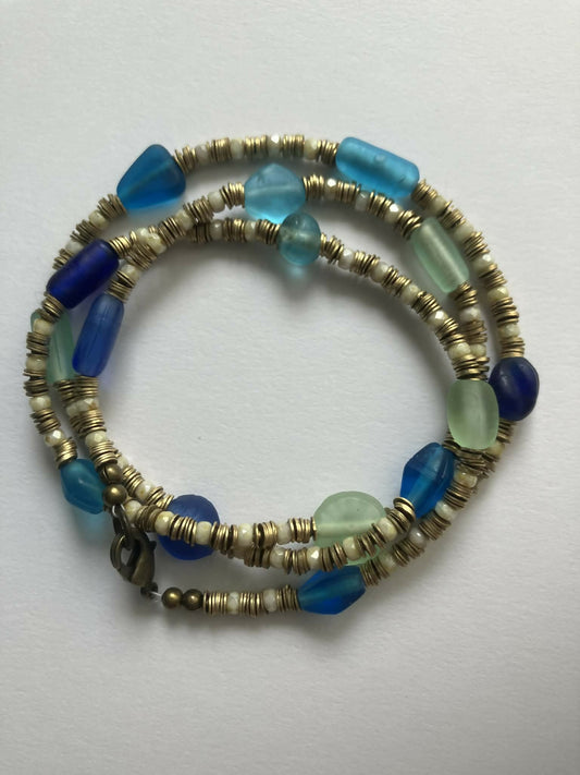 wrap bracelet - blue, green