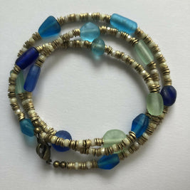 wrap bracelet - blue, green