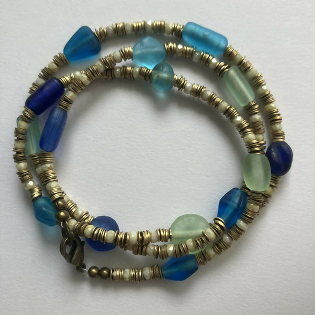 wrap bracelet - blue, green