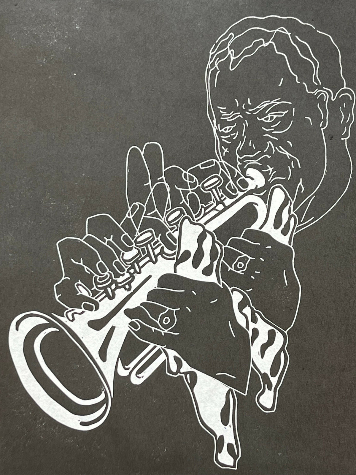 Louis “Satchmo” Armstrong | Jazz Trumpeter | Linocut Print | Wall Art