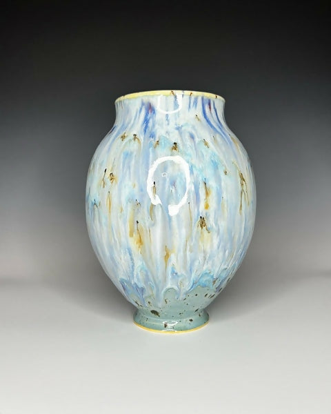Blue Marbled Vase