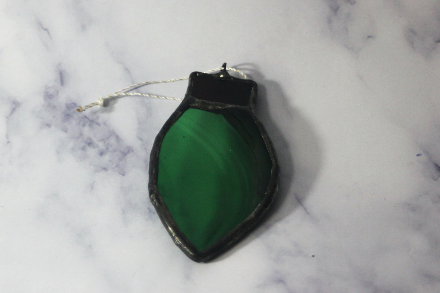 Recycled Stained Glass Lightbulb Ornament