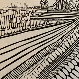 Lake Shore Drive 06 | Chicago Skyline | Linocut Print | Wall Art