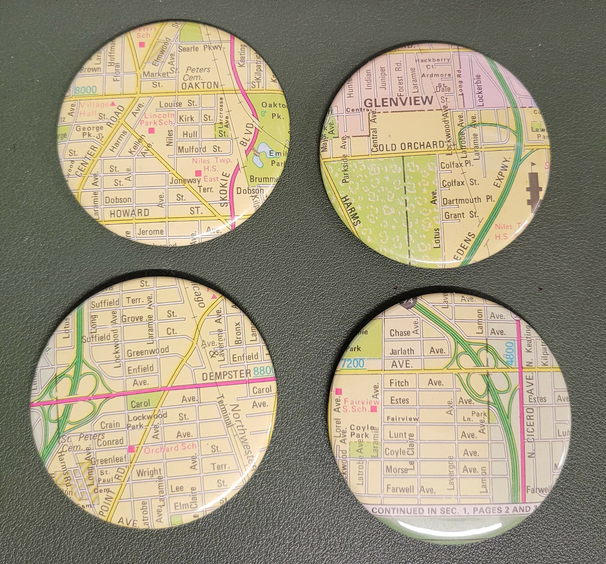 Skokie map magnets