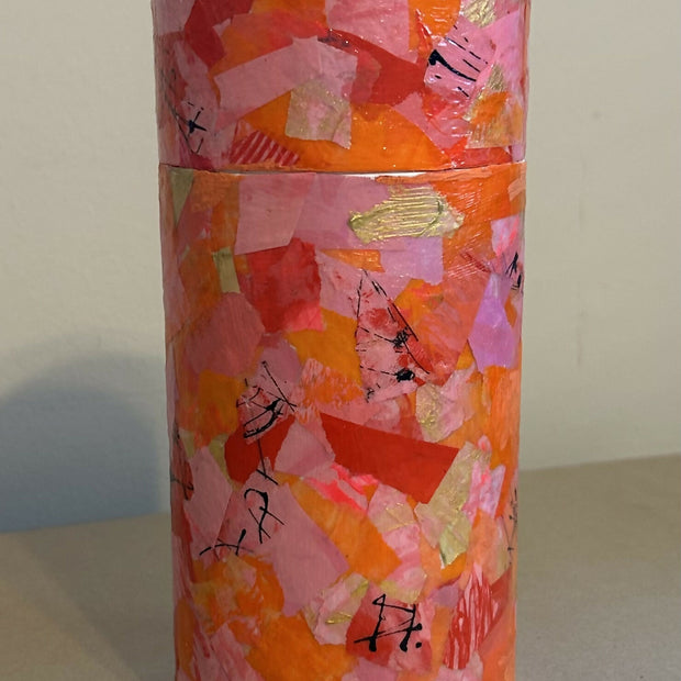 Mixed Media Art Canister- Tall
