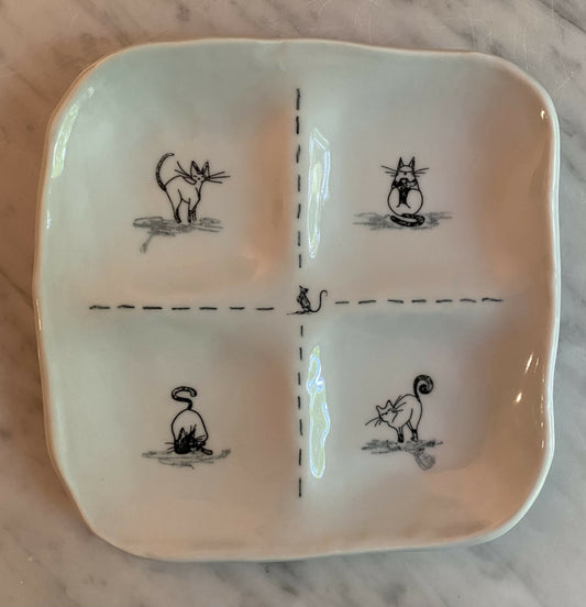 Square 4 section plate