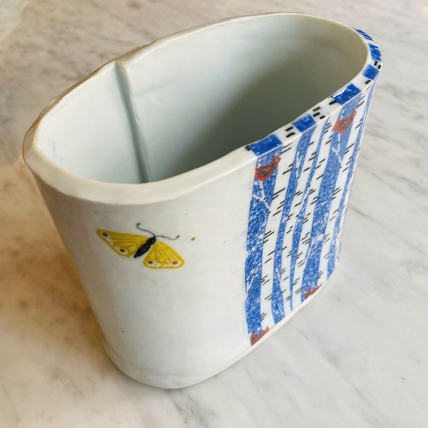 Oval Birch tree vase