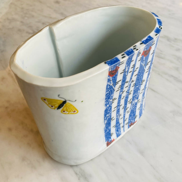 Oval Birch tree vase
