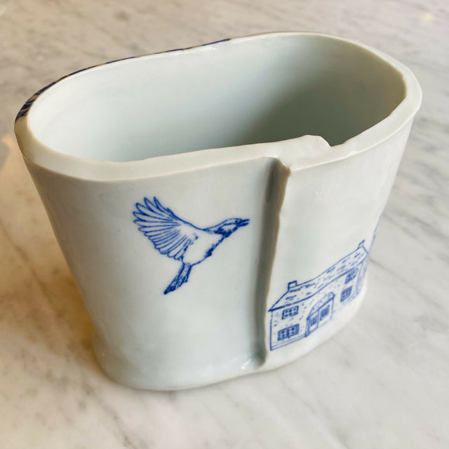 Oval Birch tree vase