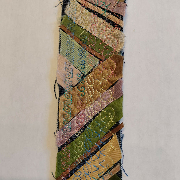 Green linear ribbon bookmark