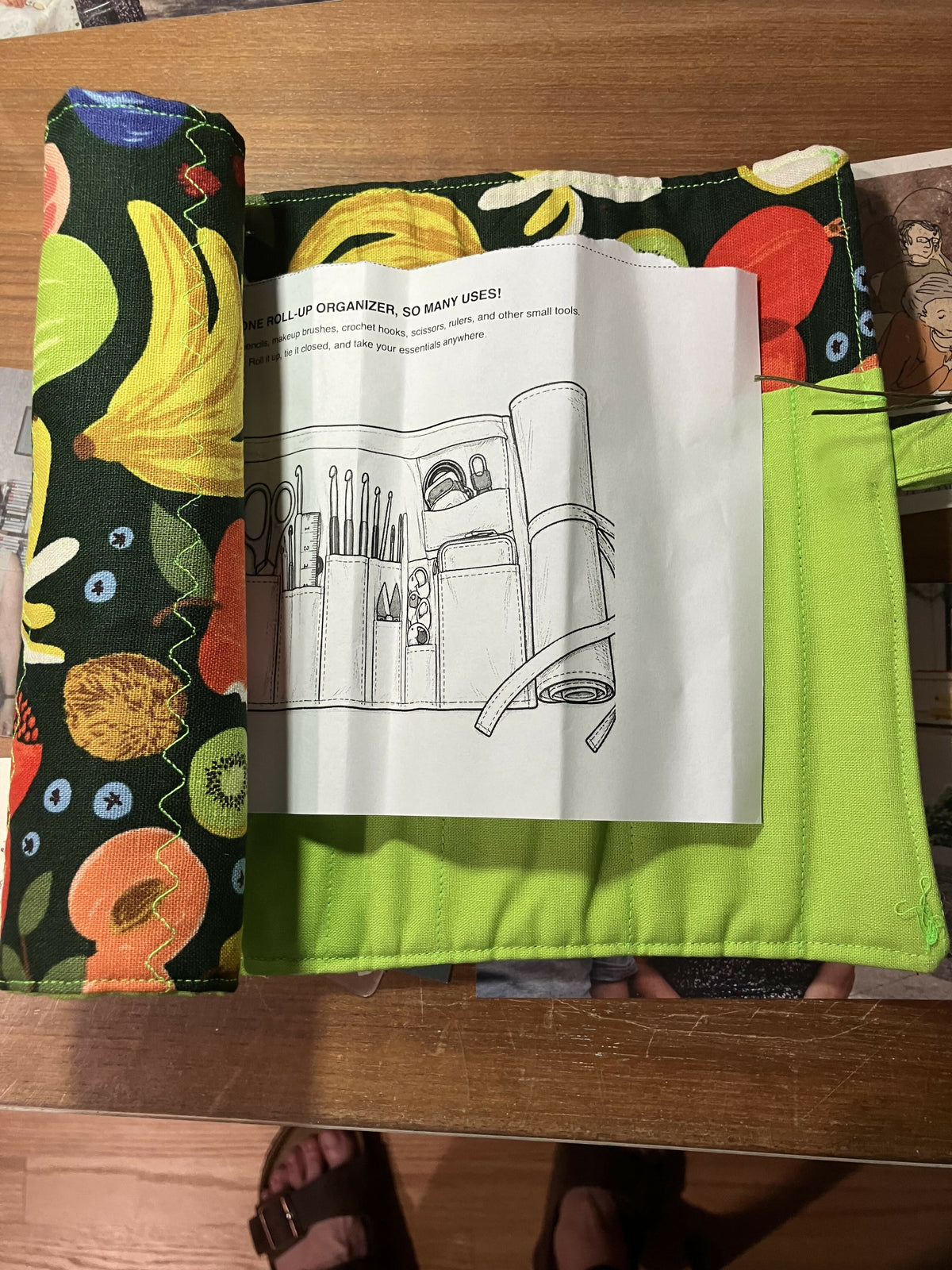 Rollie wrap-roll up pouch lime