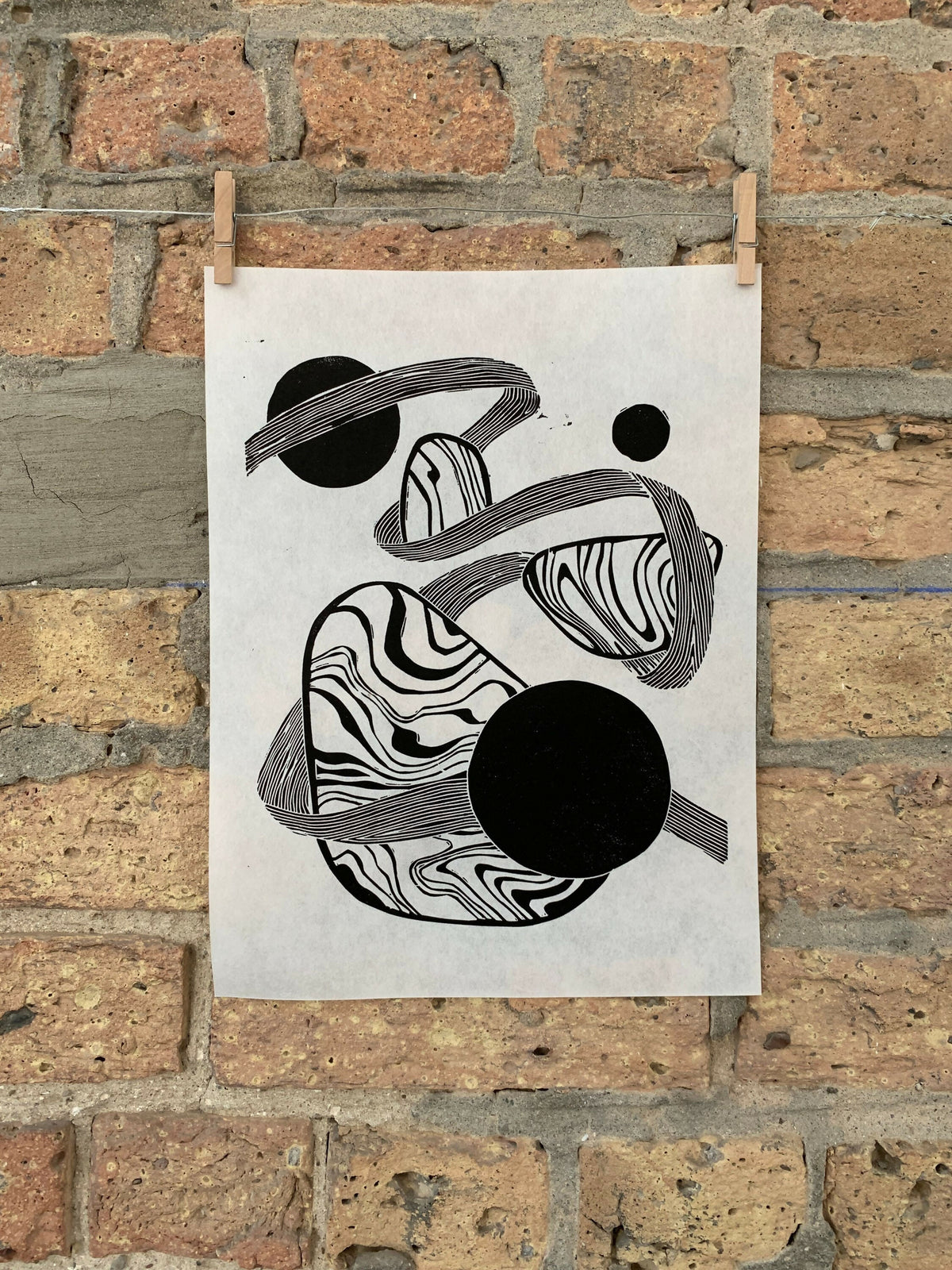 Marble 02 | Ribbon | Linocut Print | Wall Art