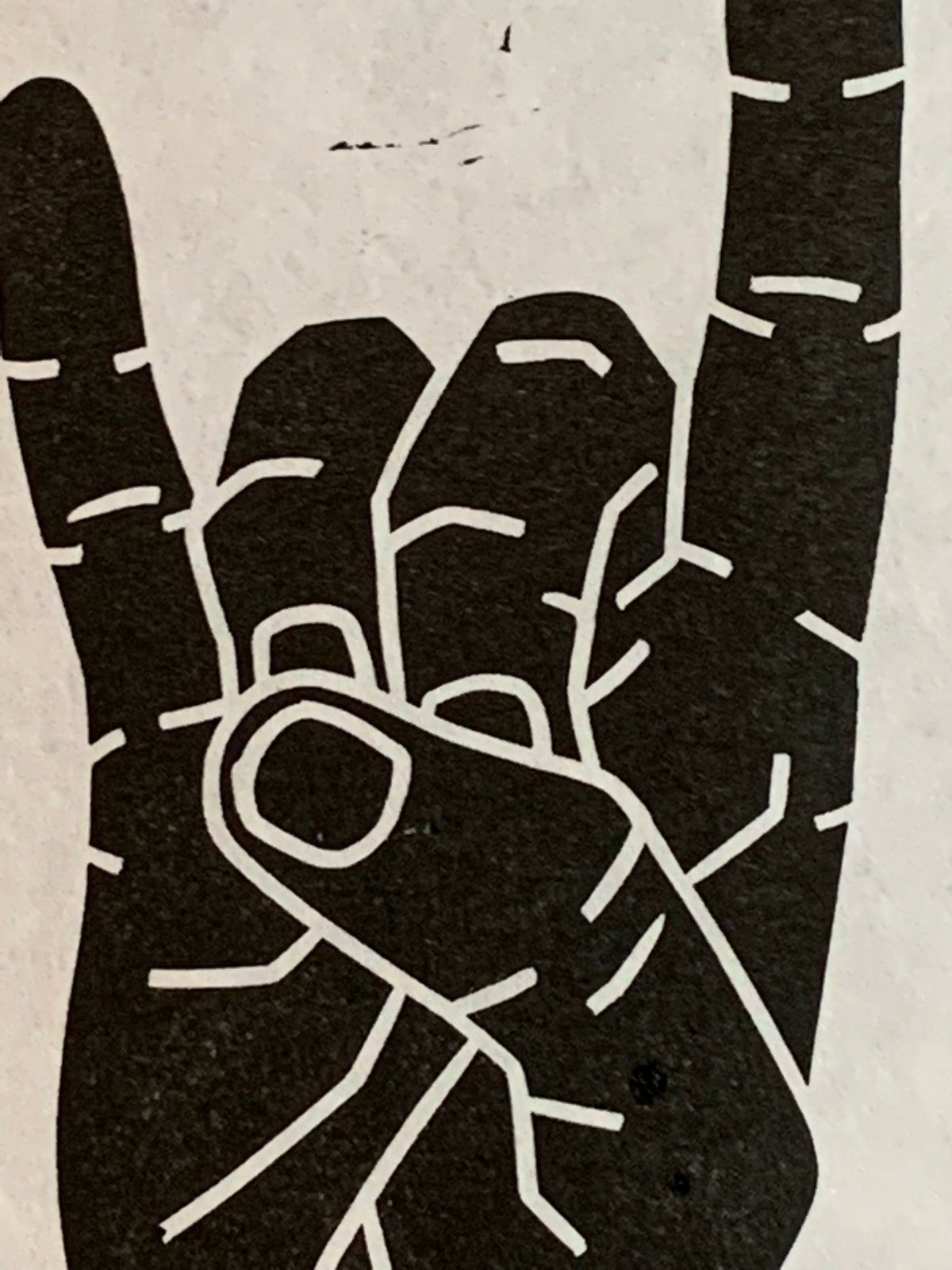 Rock On Hand | Linocut Print | Wall Art