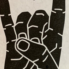 Rock On Hand | Linocut Print | Wall Art