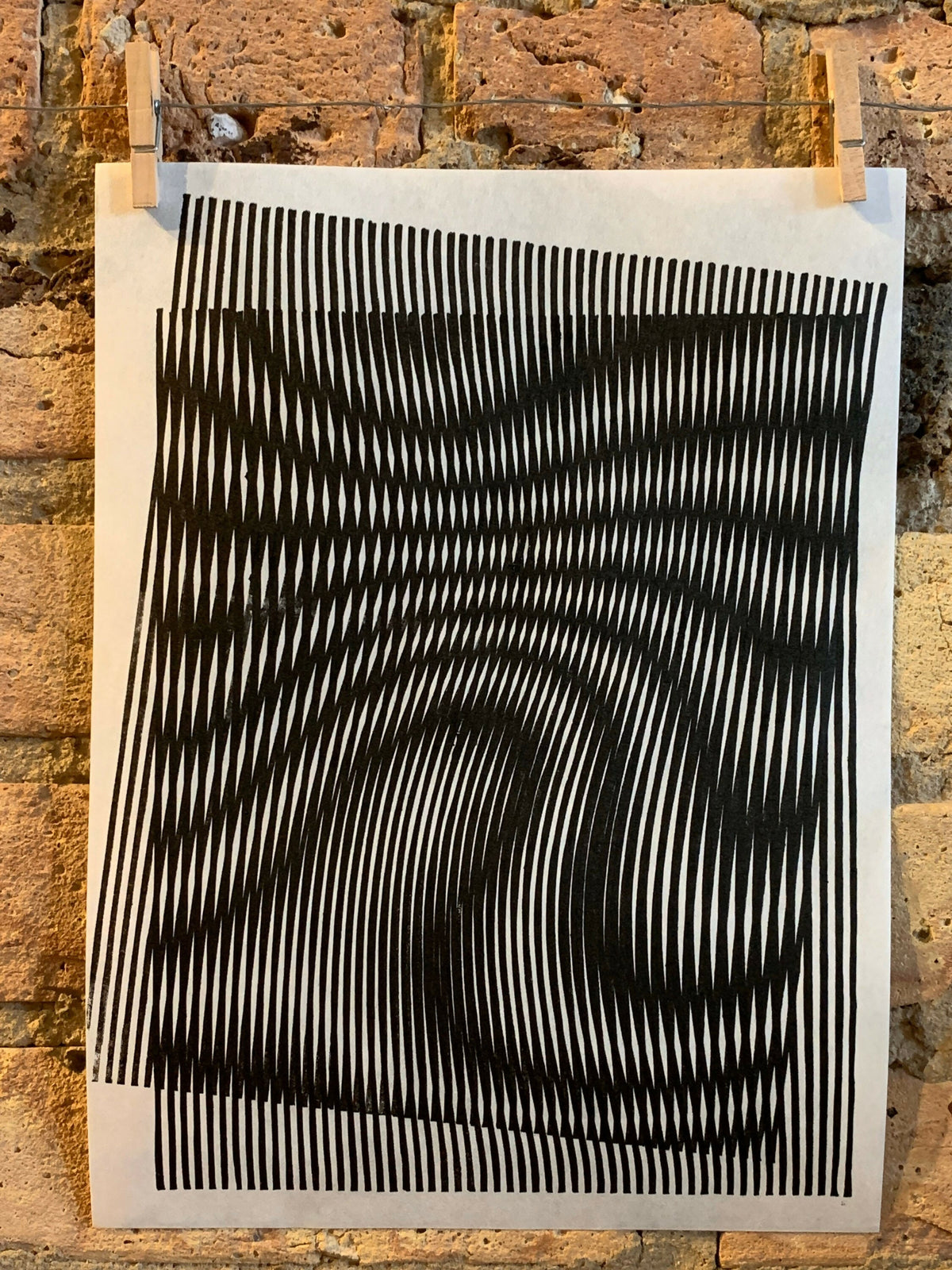 Whirl / Moire 06 | Linocut Print | Wall Art | Optical Illusion