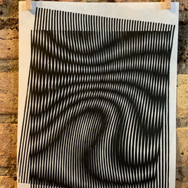 Whirl / Moire 06 | Linocut Print | Wall Art | Optical Illusion
