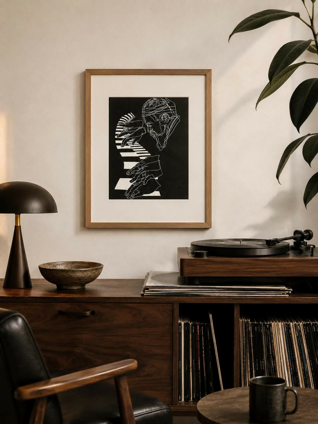 Thelonius Monk, 1965 | Jazz Pianist | Linocut Print | Wall Art