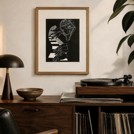 Thelonius Monk, 1965 | Jazz Pianist | Linocut Print | Wall Art